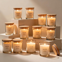 Vases à bougies en verre de luxe personnalisés en gros, vides, 9 oz, avec couvercle en métal et boîte