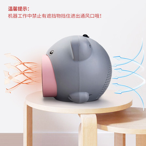 Calentador de escritorio con forma de cerdito, color rosa y gris, con alimentación USB, elemento calefactor PTC compacto para el hogar, la oficina o el dormitorio - Product Image 3