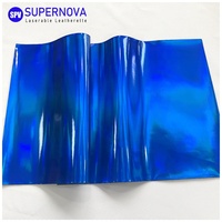 Vente en gros usine : Feuilles holographiques en similicuir laserable, Tissu PU effet cuir laser, Cuir synthétique brillant pour la fabrication artisanale