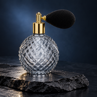 Vente en gros de flacons vaporisateurs de parfum en verre rond vintage de 100 ml avec bulbe à presser pour l'emballage de parfums