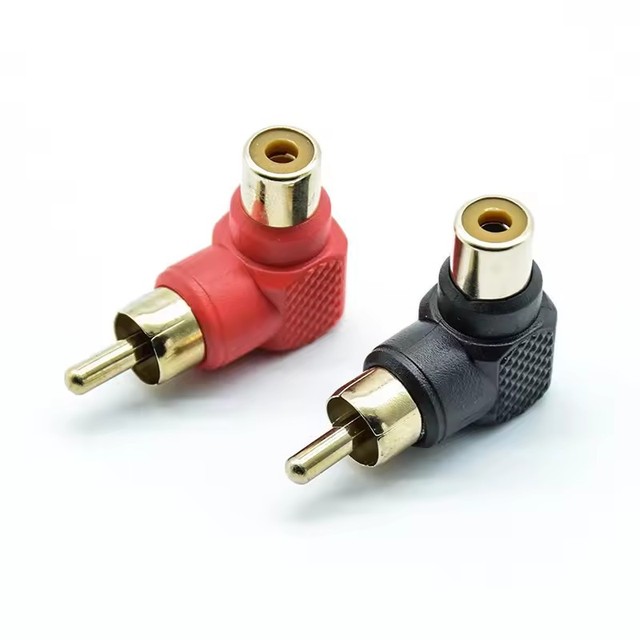 90 Degree RCA Right Angle Connector Plug Adapters Male To Female M/F 90 Degree Elbow Audio Adapter