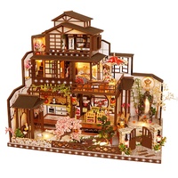 Nouvelle maison en bois DIY, style japonais rétro créatif, thème 'Capital Ancienne' et 'Observation de la Lune', modèle de construction à assembler soi-même, jouet villa