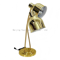 Lampe chauffante électrique double tête Yuqi pour buffet, équipement de cuisine commerciale, chauffe-plats en acier inoxydable doré 275W
