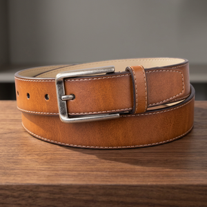 Men's Formal Belts High Comfortable Eco Friendly Cow Hide Square Custom Logo Print Handmade Steel Heavy Duty Waterproof - Product Image 1
