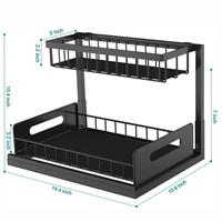 Metall Küche Lagerung 2Tier Schiebe schrank Korb Schublade unter Waschbecken Organizer Badezimmer Lager regal Rack Waschbecken Organizer