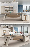 Ensemble de meubles de bureau de luxe modernes en forme de L pour directeur, responsable, PDG, patron, bureau de direction, table de bureau
