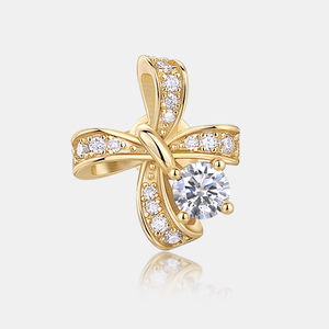 Neuankömmling Fine <span class=keywords><strong>Jewelry</strong></span> Sterling Silber Ohr stecker Mode Schmetterlings förmige vergoldete Moissan ite für Damen Ohrringe - Product Image 3