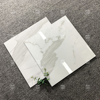 Carrelage en céramique poli effet marbre blanc Carrara brillant 60x60 cm, Porcelanato Pulido Pisos 60 X 60