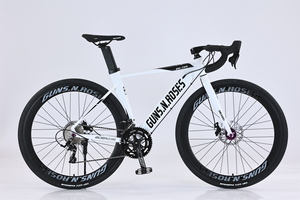 Biciclette da Strada e Montagna 700C di Alta Qualità a 14 Velocità per Adulti, Bicicletta da Strada 700C Bianca con Freni a Disco - Product Image 2