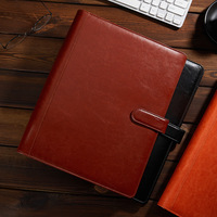 Porte-documents multifonction A4 personnalisé en cuir PU, classeur à feuilles mobiles, dossier de présentation translucide avec calculatrice, modèle TT888