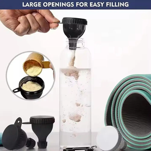 Botol bubuk Protein <span class=keywords><strong>Mini</strong></span> kustom dengan karabiner olahraga luar ruangan <span class=keywords><strong>Mini</strong></span> wadah Protein portabel corong bubuk dengan gantungan kunci - Product Image 4