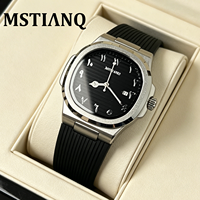 Reloj de Cuarzo para Hombre con Diseño Árabe, Caja Cuadrada de Aleación de Lujo, Correa de Silicona, Resistente al Agua, Simple, Moderno, Luminoso, con Fecha