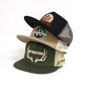Gorra de Béisbol de Ala Plana Bordada de Alta Calidad, Estilo Vaquero Occidental, para Hombre, Gorra Trucker de Caza, 5 Paneles, Venta al Por Mayor, MOQ Bajo, Fábrica BSCI - Product Image 4