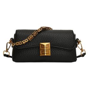 Bolso de Mano de Mujer de Cuero PU con Cadena y Patrón Geométrico de Moda 2024, Bolso Cruzado al Hombro, Color Personalizado - Product Image 5