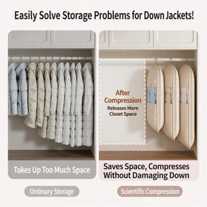 New Upgraded Oxford <b>Cloth</b> Jacket Compression <b>Dust</b> Cover Transparent Hanging Garment Protector Home Use Wardrobe Clothes <b>Dust</b> Bag - Product Image 3
