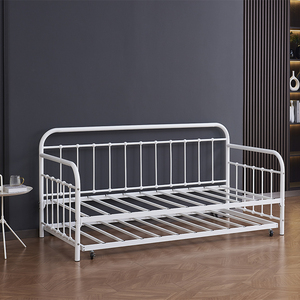 Cadre de lit en métal moderne, facile à assembler, portable, pour lit double ou king size, résistant et robuste, pour chambre à coucher - Product Image 3