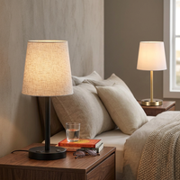 Lampe de table LED haut de gamme personnalisée, certifiée CE RoHS, style américain, à commande tactile, sans fil, rechargeable, design luxueux pour chambre à coucher