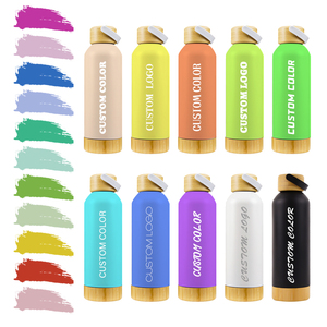 กระบอกน้ำกีฬาพิมพ์ลายไม้ ฝาปิดไม้ สำหรับวัยรุ่น  แบบเก็บความร้อนและความเย็น  สามารถสลักชื่อได้ เหมาะสำหรับกิจกรรมกลางแจ้ง - Product Image 1