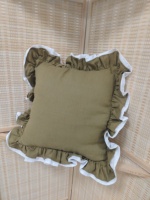 Housse de coussin 100% lin pur 170GSM carrée avec fermeture éclair dissimulée, housse de coussin décorative 45x45cm pour canapé et lit