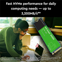 Western Digital Green SN350 NVMe SSD PCIe 3.0 M.2 2280 500G 240G 2TB 1TB hingga 3200MB/s Komputer Solid State Drive