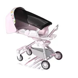 2024 poussette bébé rose poussette bébé en plein air pliant rotatif couché multicolore en option avec ombre
