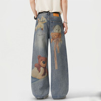 Design de mode original et novateur - Nouveau motif d'ours 3D, marque américaine tendance, jeans de haute qualité pour hommes et femmes