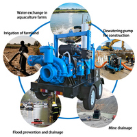 Pompe centrifuge mobile diesel haute performance personnalisée pour drainage minier, pompe de déshydratation pour chantier de construction