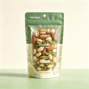 Custom Printed Multi Color Resealable PET PE Snack Pouch with Clear Window for Mixed Nuts Dried Fruit <b>Almond</b> Cashew Retail - Product Image 3
