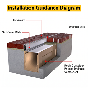 Système de drainage extérieur à fente dissimulée en résine et béton pour les aménagements urbains et les cours publiques - Fournisseur de matériaux de construction - Product Image 3