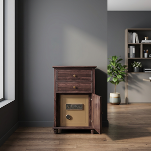 Coffre-fort de luxe en bois massif avec lecteur d'empreintes digitales, armoire de sécurité anti-effraction et ignifuge pour la maison - Product Image 1