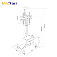 Venta directa Carro de TV móvil Soporte de TV rodante VESA 600x400mm Soporte de piso de TV