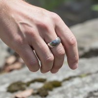 Bague de mariage pour homme THX Jewelry en tungstène bombé de 8 mm, gravée sur mesure avec empreinte digitale, décontractée/sportive, certifiée par un tiers