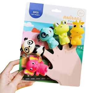 Ensemble de marionnettes à doigts d'animaux en peluche douce, jouet de marionnettes à doigts en Silicone - Product Image 3