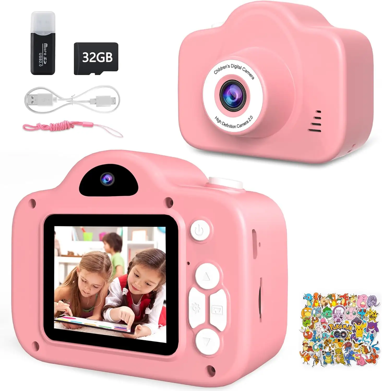 2.0 Inch 20MP HD Trẻ Em Ảnh Tự Sướng Máy Ảnh Kỹ Thuật Số Phía Trước HD Máy Ảnh Dễ Dàng Để Hoạt Động Bé Dễ Dàng Để Tìm Hiểu Trẻ Em Dễ Thương Của Đồ Chơi Kỹ Thuật Số Đến