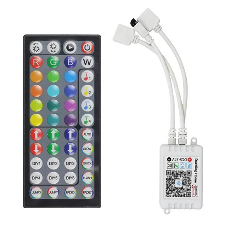 5V 12V 24V 44 key Wireless IR Remote Controller 4 pin phone control IC running RGB Led Strip Light dimmer controller