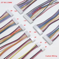 Connecteur JST XH personnalisé à 2 broches, pas de 2,5 mm, isolé en PVC, 250 V 3 A, ultra-compact, pour connexions de capteurs électroniques, faisceau de câbles