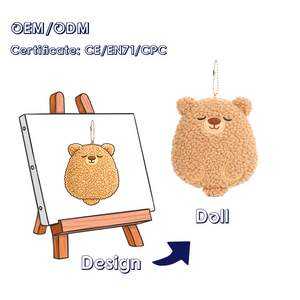 Porte-monnaie en peluche personnalisé en forme d'<span class=keywords><strong>ours</strong></span> mignon et doux, mini pochette à monnaie zippée en tissu personnalisé - Product Image 1