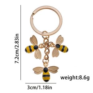 Wholesale Personalized Pearl Sun Flower Pendant Key Chain <b>Cute</b> Honey Bee Charm <b>Keyring</b> for Women - Product Image 6