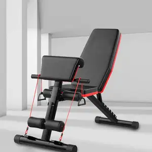 Banc de musculation réglable avec poids et ensemble de barres Support de squat pliable stable Presse à banc multi-usages Équipement de gymnastique