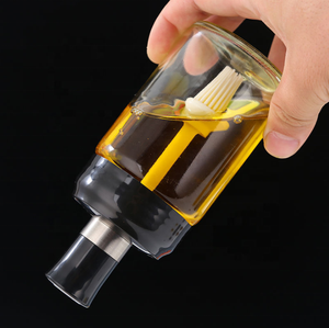 Garrafa de vidro garrafa de molho de tempero de pimenta chili <span class=keywords><strong>jar</strong></span> armazenamento de alimentos Sal galheteiro CHURRASCO aroma de mel de abelha 250 ml escova de silicone vara colher - Product Image 3