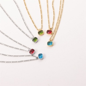 Collier en acier inoxydable à prix de gros, colliers en zircon, bijoux pour femmes - Product Image 5