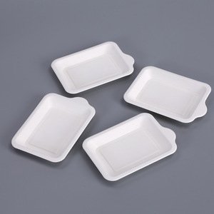 Vaisselle jetable personnalisée en pulpe de canne à sucre, assiettes carrées compostables 100% biodégradables pour fêtes - Product Image 6