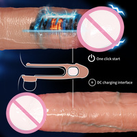 Manchon vibrant télécommandé creux en silicone doux au toucher pour pénis, jouet sexuel portable pour l'amélioration de la circonférence