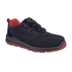 PORTWEST - FT08BKD38 Compositelite wire <b>lace</b> Trainer Knit S1P black/<b>red</b> safety <b>shoe</b> SAFETY <b>SHOES</b> AND SAFETY TRAINERS - Product Image 1