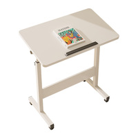 Bureau d'ordinateur pliable avec roulettes, table de peinture simple pour la maison, bureau mobile réglable en hauteur pour chambre à coucher, bureau d'étude portable en MDF
