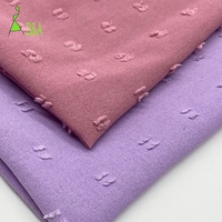 Tela de Crepé de Seda CEY 100% Poliéster con Estampado de Puntos, Elástica en 4 Direcciones, Tejido Jacquard, Anti-Pilling, de Secado Rápido, para Vestidos y Camisas