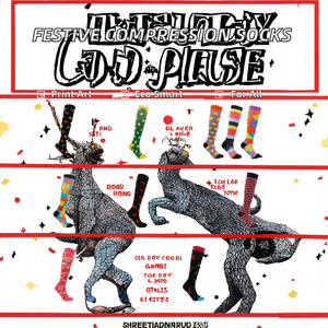 Chaussettes <span class=keywords><strong>de</strong></span> compression HY <span class=keywords><strong>de</strong></span> Noël personnalisées, à motifs variés (athlétiques, animaux, fruits, amusantes), écologiques, tissées pour femmes et hommes - Product Image 2