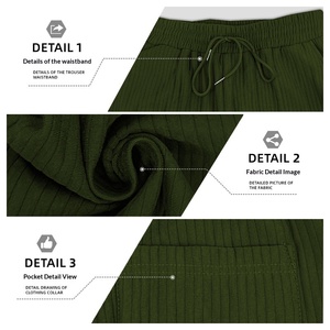Pantaloni Casual da Uomo a Righe per l'Autunno, 280gsm, in Maglia Jacquard, Vita Alta, Vestibilità Comoda e Taglio Dritto - Product Image 6