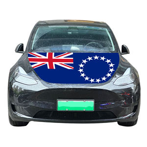 Cubierta de capó de coche de las Islas Cook, Bandera de cubierta de motor de coche, venta al por mayor de tela elástica personalizada, venta directa de fábrica - Product Image 3