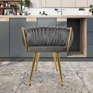 Chaise de Salle à Manger Tissée Bleue en Velours pour Terrasse ou Café, Chaise Longue <span class=keywords><strong>Madame</strong></span> - Product Image 2